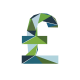 Pound currency symbol in green geometric | Kuda