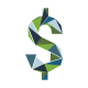 Dollar currency symbol in green geometric | Kuda